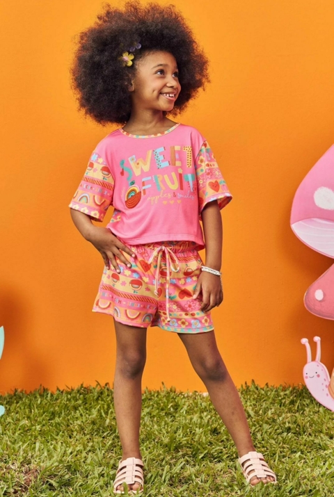 CONJ DE BLUSA BOXY OVER E SHORT EM MALHA FRESH