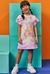 VESTIDO EM FLY TECH E TULE ROSA