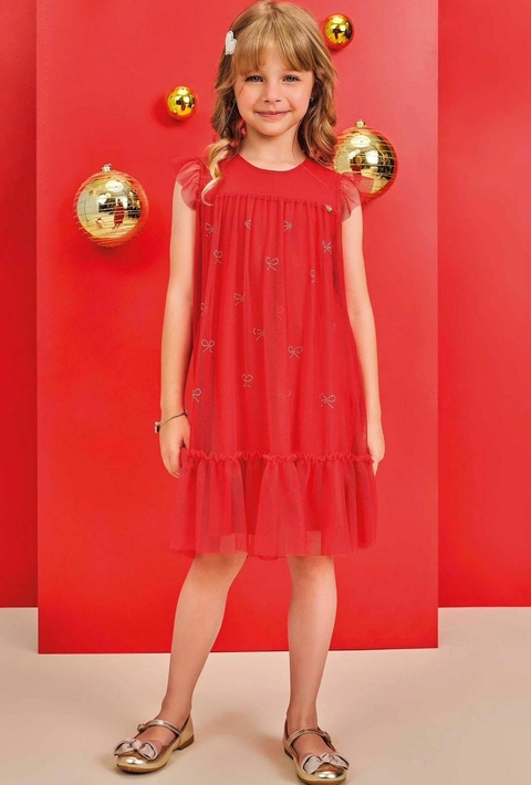 VESTIDO EM TULE VERMELHO 1.75331