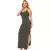 Vestido Alcinha Liso Longo Verão Moderno Canelado Fenda Lateral