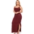 Vestido Canelado Longo com Fenda Lateral de Alcinha Varias Cores