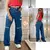 Calça Jeans feminina Wide Leg CARGO E BASICA Pantalona boca larga - cintura alta premium