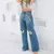 Calça Jeans feminina Wide Leg CARGO E BASICA Pantalona boca larga - cintura alta premium na internet