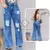 Calça Jeans feminina Wide Leg CARGO E BASICA Pantalona boca larga - cintura alta premium - PlanetShoes