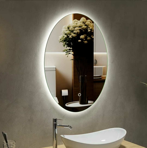 Espejo ovalado con luz led