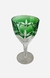 Baccarat, grande taça de cristal verde finamente lapidado. Medidas 25 x 12 cm. - loja online