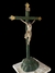 Cristo crucificado de madeira policromada, Minas Gerais, séc. XIX. Cruz com pátina verde envelhecido com ponteiras - comprar online