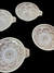 Conjunto com 6 covilhetes Art Déco de vidro opalescente com rico trabalho de lapidação em formatos geométricos formando - comprar online