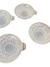 Conjunto com 6 covilhetes Art Déco de vidro opalescente com rico trabalho de lapidação em formatos geométricos formando na internet
