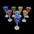 Strauss, conjunto de 8 belas taças para vinho em cristal overlay finamente lapidado em cores variadas.