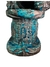Imagem do Cão de Fó, grande e bela escultura de porcelana chinesa azul turquesa séc. XIX/XX.