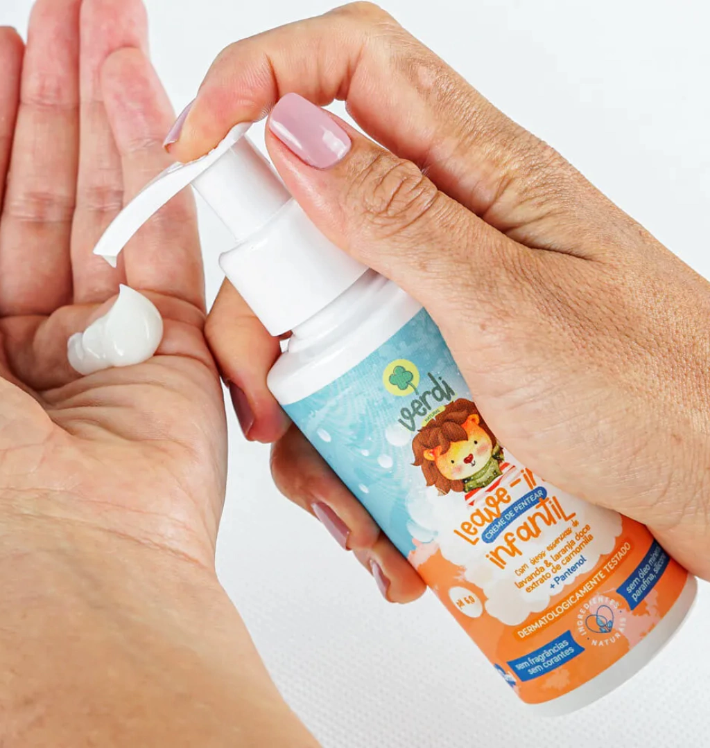 Leave In Creme de Pentear Infantil 100% Natural com Óleos essenciais de Lavanda e Laranja - Verdi Natural