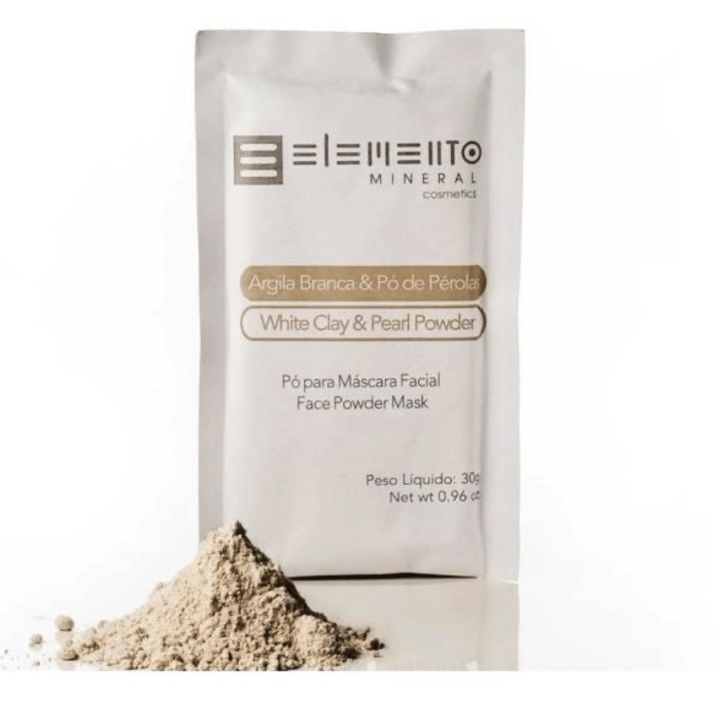 Máscara Argila Branca com Pó de Pérolas 30g - Elemento Mineral