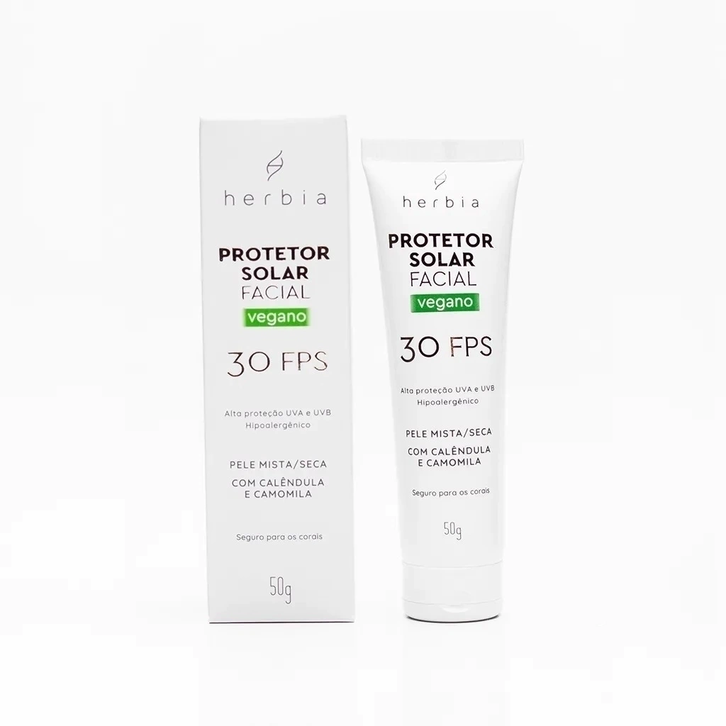 Protetor Solar Físico pele mista/seca FPS30 50g - Herbia
