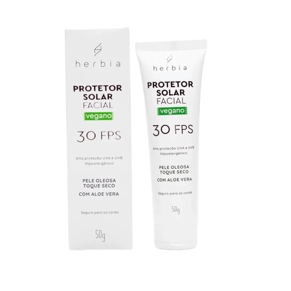 Protetor Solar Físico Pele Oleosa FPS30 50g - Herbia