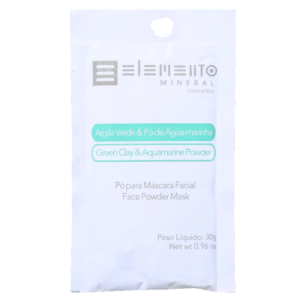 Máscara de Argila Verde com Pó de Aquamarinha 30g - Elemento MINERAL