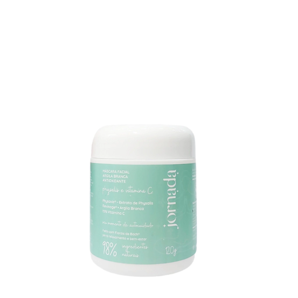 Máscara de Tratamento Facial Argila Branca Antioxidante Physalis e Vitamina C 120g – Jornada