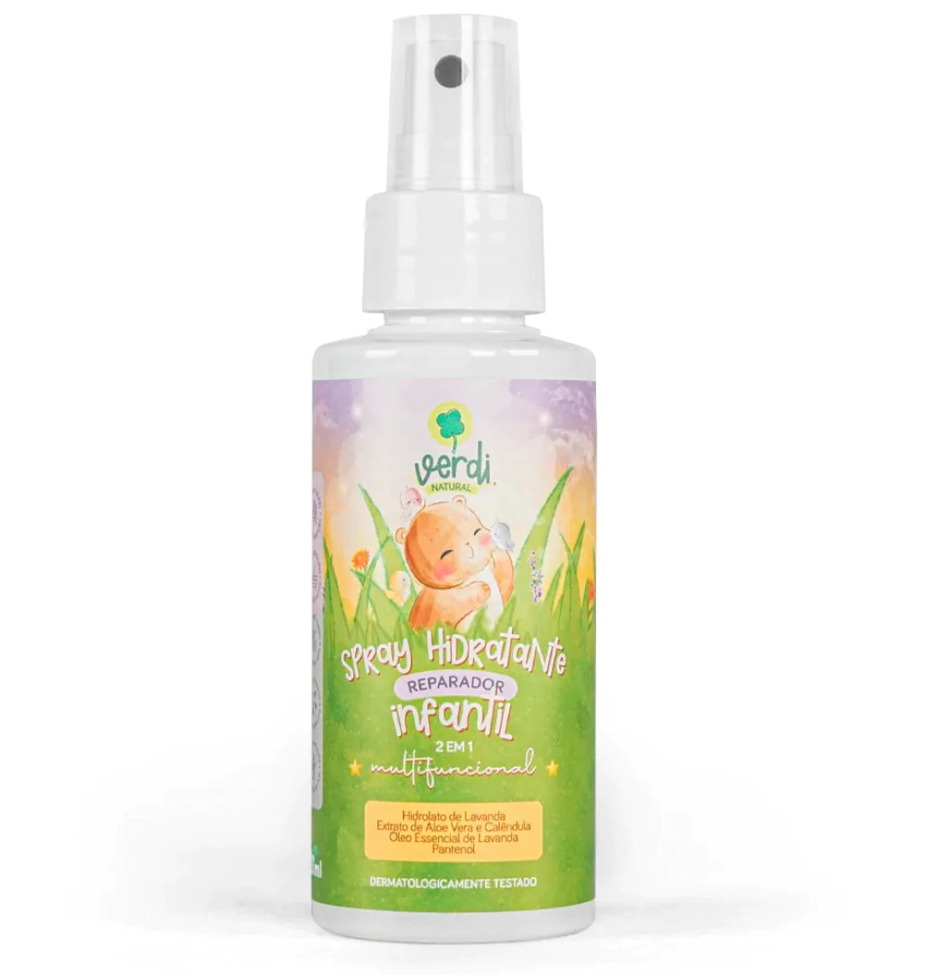 Spray Hidratante Reparador Infantil 100% Natural com Hidrolato de Lavanda - Verdi Natural