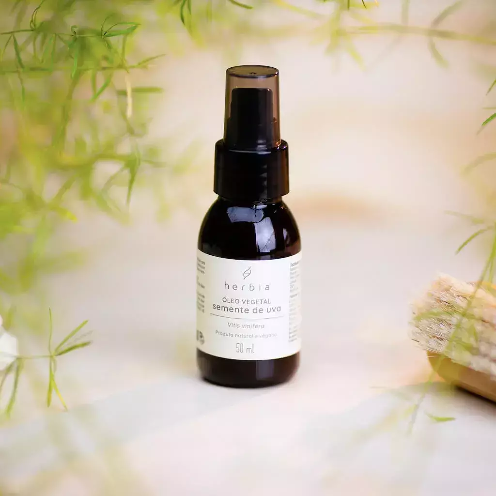 Óleo Vegetal Semente de Uva 100% Puro 50ml Herbia