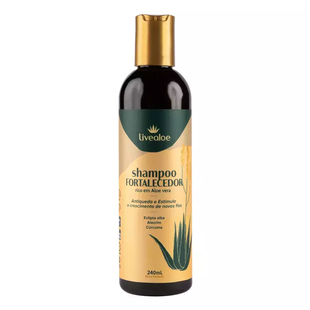 Shampoo Fortalecedor Aloe Vera Antiqueda-LiveAloe 240ml