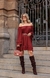 Vestido Curto Manga Fler com Babado