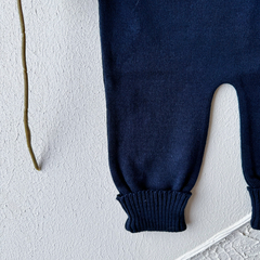 Jardineira Nozinho Marinho - Betina Mini Closet  | Roupas de bebê