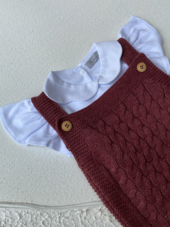 Romper Trançado Vermelho - Betina Mini Closet  | Roupas de bebê