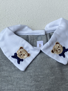 Macacão Teddy Bear Cinza - Betina Mini Closet  | Roupas de bebê