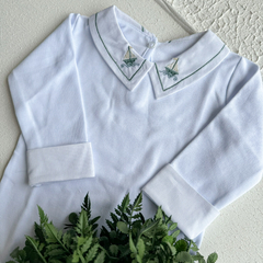 Body Barquinho Verde Manga Longa