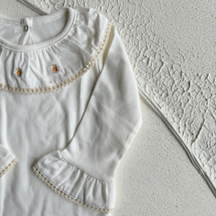 Body Margaridas Manga Longa - Betina Mini Closet  | Roupas de bebê