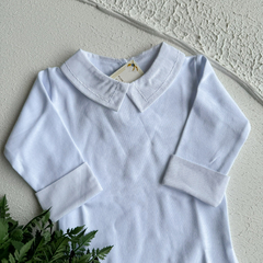 Body Camisa Bordado Pontilhado Branco