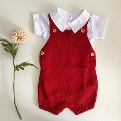 Romper Poá Relevo Vermelho