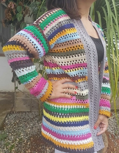 Cardigam croche multicolorido - comprar online