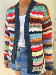 Cardigam trico multicolorido - comprar online