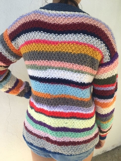 Cardigam trico multicolorido na internet