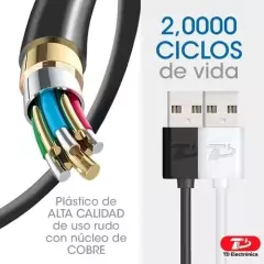 Cable de carga y Datos USB tipo V8 compatible PS4, Android - comprar en línea