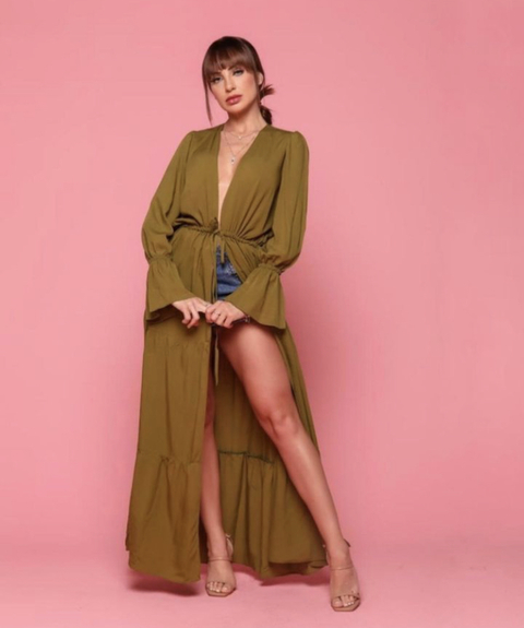 Saída Lara Verde Musgo Longa