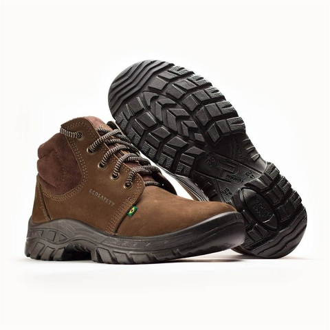 BOTINA NOBUCK CAFÉ PS 139 C/ BICO PVC CA 40677 - ECOSAFETY