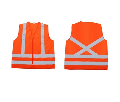 COLETE REFLETIVO LARANJA ALTA VISIBILIDADE com ZYPER S/BOLSO - VISCA