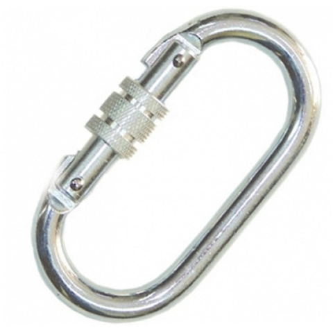 MOSQUETÃO OVAL DUPLA TRAVA COM ROSCA - CSEG