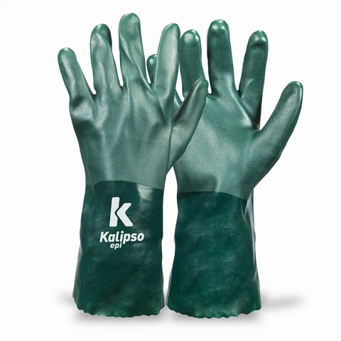 LUVA PVC VERDE - FORRADA - 35CM - TAMANHO: 9,5 - CA 21.420 - KALIPSO
