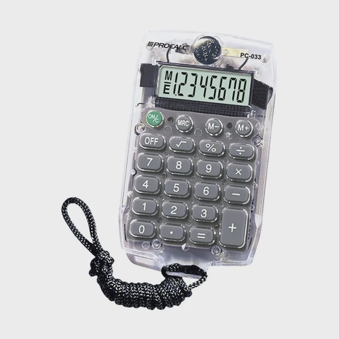 CALCULADORA DE BOLSO 8 DÍGITOS PC033 TRANSPARENTE UNIDADE 7466 - PROCALC
