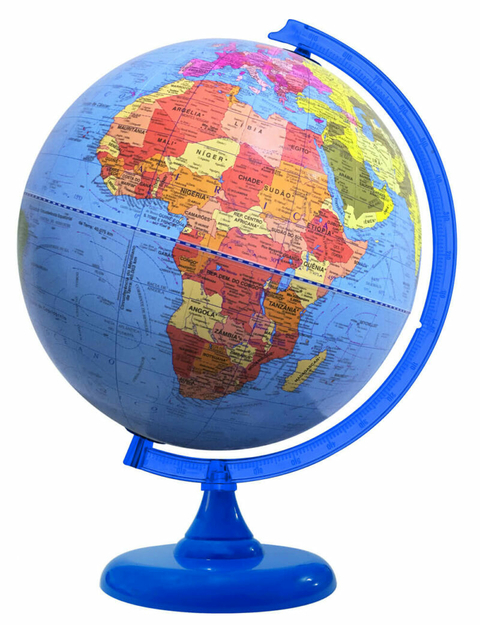 GLOBO TERRESTRE - POLÍTICO - 30 CM - CONTINENTAL - BASE PRETA - LIBRERIA