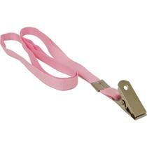 CORDÃO PARA CRACHÁ TECIDO ROSA C/PRESILHA JACARÉ - UNIDADE - MARES