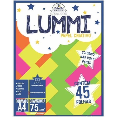 BLOCO PARA EDUCAÇÃO ARTÍSTICA CRIATIVO LUMMI 75G A4 45FLS BLOCO 5632RL - ROMITEC