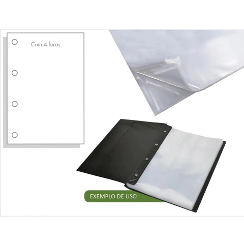 ENVELOPE PLÁSTICO OFÍCIO 4 FUROS EXTRA GROSSO 0,20 - UNIDADE - 020/1004F - ACP