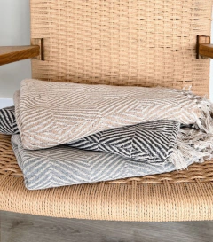 Manta/Pie de cama Borja gris grafitto - comprar online