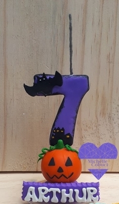 Vela Halloween em biscuit