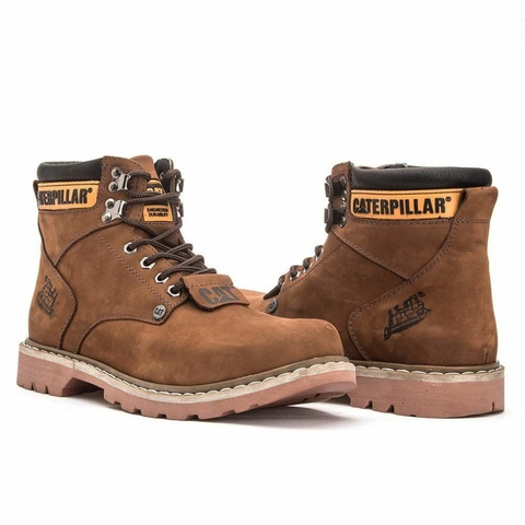 Bota Cat Adventure Second Shift Em Couro. Marrom