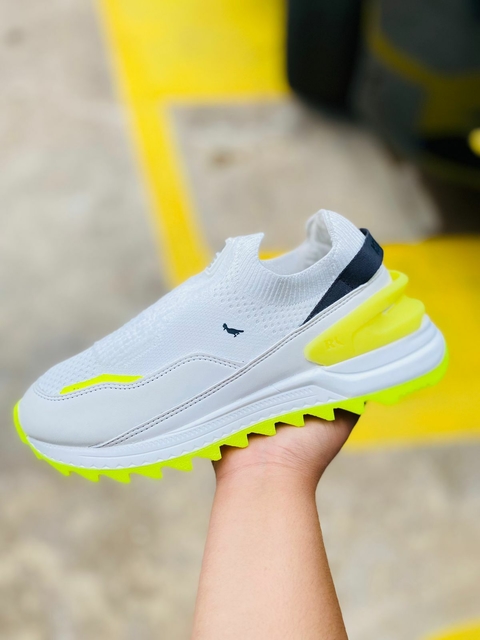 Tênis Reserva Spriz Knit. Branco/Amarelo